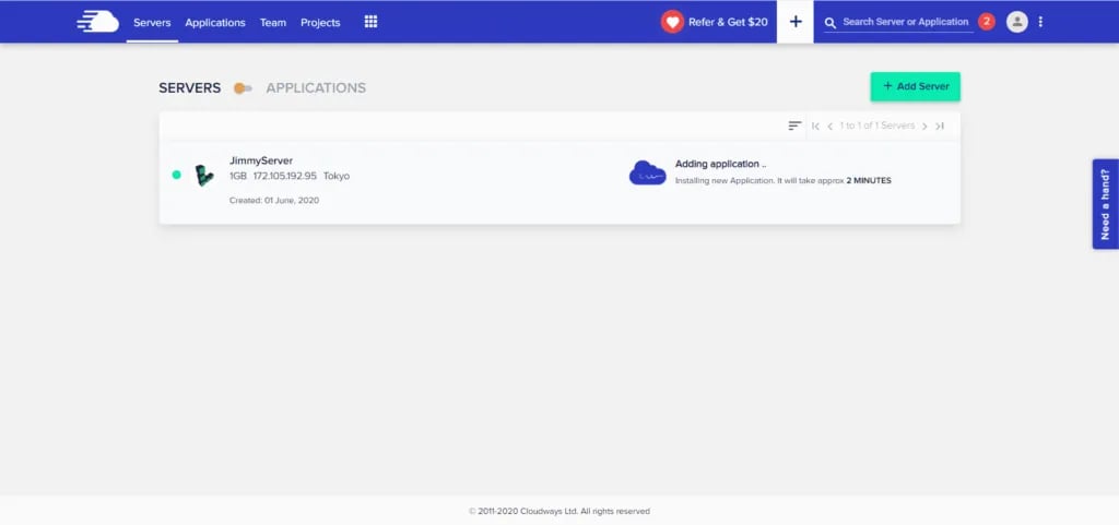 Cloudways 新增網站