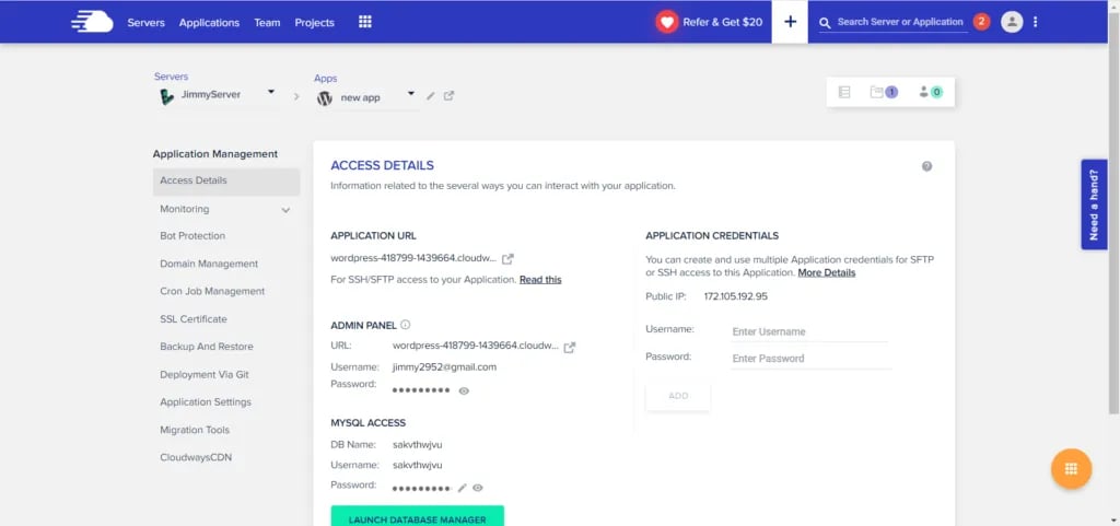 Cloudways 新增網站