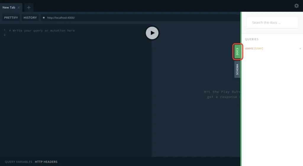 GraphQL playground