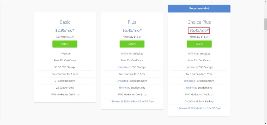 bluehost 價格