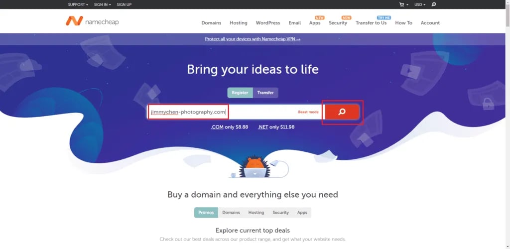 namecheap 教學
